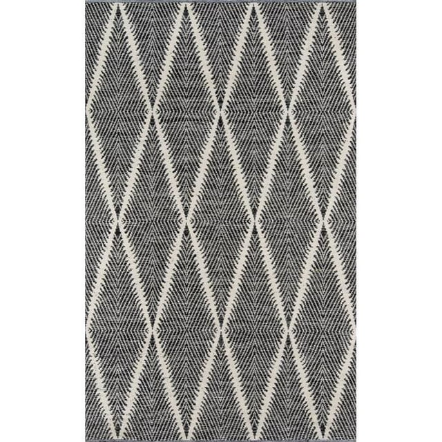 Erin Gates RIVERRIV-1BLK5076 Tapis Rectangulaire Tissé à la Main, Noir - 5 Pi. x 7 Pi. 6 Po.