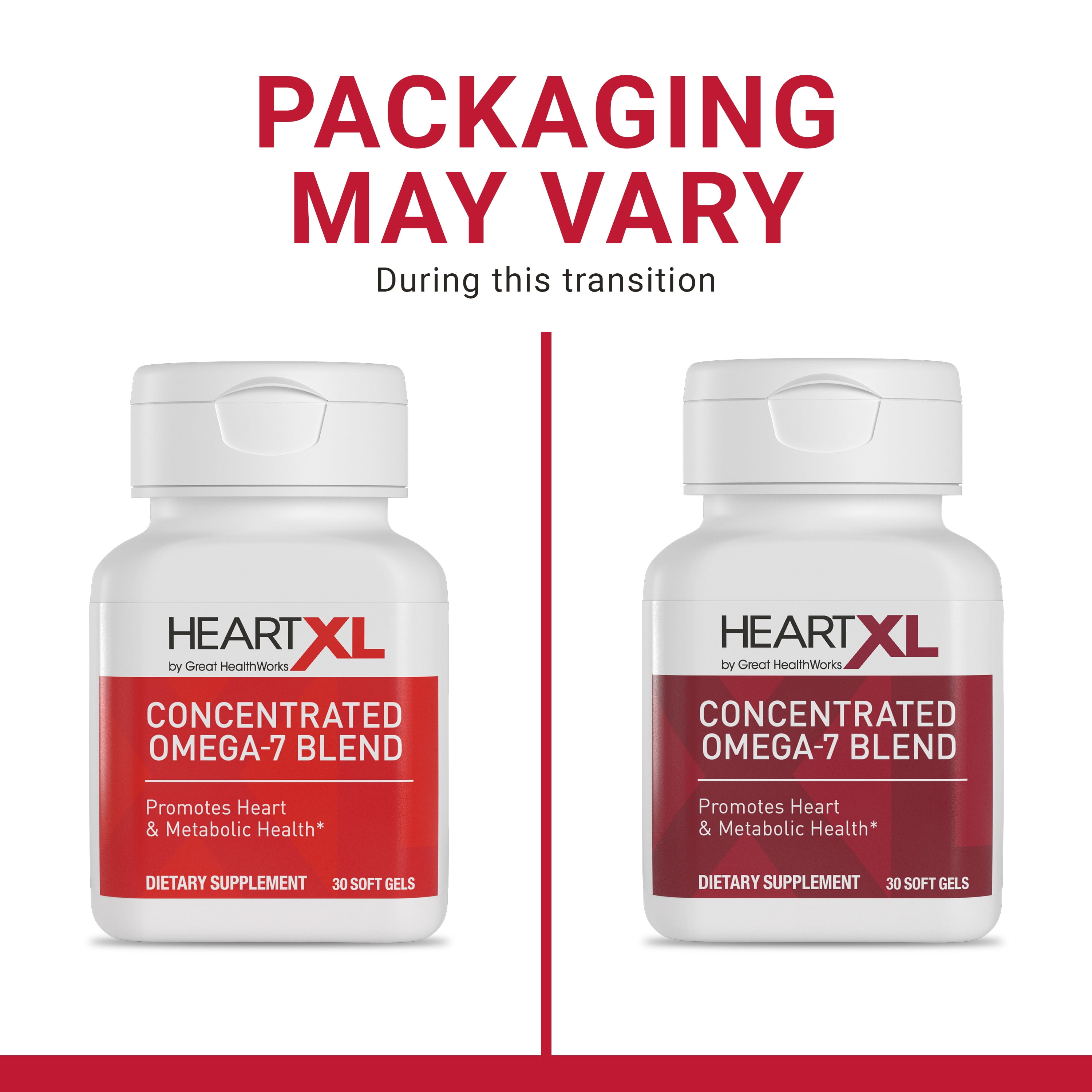 HeartXL Omega-7 Blend, Cardiovascular Health Support, Promotes Healthy Metabolism, Gluten-Free Heart Health Supplement, 30 Soft Gels