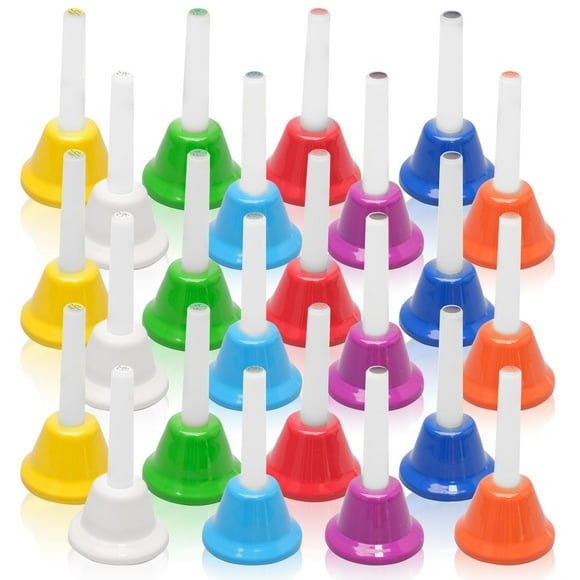 Hand Bells Conehoy de 8 notas de metal para niños, Navidad, 24 unidades