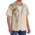 thumbnail image 4 of Honeii 's Starfish On The Sand Beach for men's short-sleeved button-up collared shirt featuring a pocket, perfect for beach vacations, and travel adventures., 4 of 5