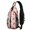 Strawberry and Slice Pink Pattern, variant on Hedgehog and Polkadot Beige Pattern Sling Backpack, Travel Shoulder Pack with Earphone Port, Multi Pocket Design Gift Ideas for Hiking Cycling Walking