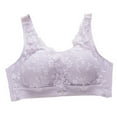 thumbnail image 7 of khonts,Women's Oversized Wireless Bras Gathering Lace Floral Sexy Seamless Bra Vest Style Full Coverage Bralettes Light Purple 36, 7 of 7