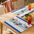 thumbnail image 4 of Navy Starfish Summer Placemats Set of 12 Ocean Conch Coral Coastal Shell Place Mats Indoor Wipeable Table Mats Washable Cloth Dining Table Placemats for Kitchen Holiday Party Home Decor 13x19 Inch, 4 of 9
