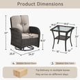 thumbnail image 7 of Unnifurnzi 6 Pieces Patio Bistro Set Outdoor Swivel Rocker Patio Chairs with Side Table Patio Furniture for Deck Porch Garden Balcony Poolside-Black/Beige, 7 of 7