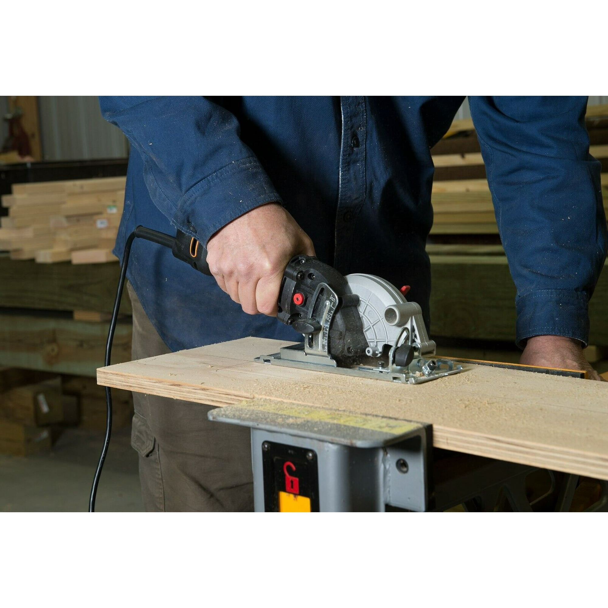 WORX WX439L 4.5 Inch and 4.5 Amp One Hand Compact Circular Saw Black and Orange Walmart