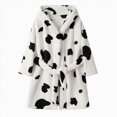 thumbnail image 2 of Gibobby Children's Plush Coral Fleece Bathrobe,Cozy Hooded Robe with Belt,Cute Print,for Kids Toddlers 1-7 Years,Warm After-Bath Loungewear Toddler Pajamas,White,Size 6-7T, 2 of 4