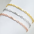 thumbnail image 3 of Personalized Planet Women's Frozen Paperclip Chain Engraved Cuff Bracelet, 3 of 3