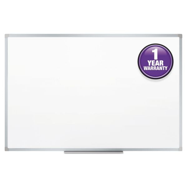 Mead DryErase Board, Melamine Surface, 48 x 36, Silver Aluminum Frame