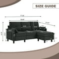 thumbnail image 6 of Jarenie Convertible Sectional Sofa, Small L Shaped 3-Seat Couch with Reversible Chaise, Modern Linen Sofas Couches for Living Room, Apartment and Small Space, 6 of 7