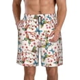 thumbnail image 2 of Uemuo Watercolor Floral With Butterflies Pattern Men's Swim Trunks Hawaiian Beach Bathing Suit Swimsuits Beach Quick-Dry Shorts with Pockets-XX-Large, 2 of 9