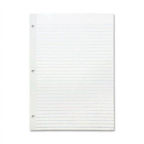 Sparco Mylar Reinforced Filler Paper - Letter - 100 Sheets - Wide Ruled - 20 lb Basis Weight - 8 1/2" x 11" - White Paper - Subject, Reinforced Edges | Bundle of 2 Packs