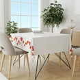 thumbnail image 2 of XAJAT 60‘‘x84'' Minimalist White Rectangle Tablecloth, Cotton Linen Table Covers with Love Heart Print, 2 of 4
