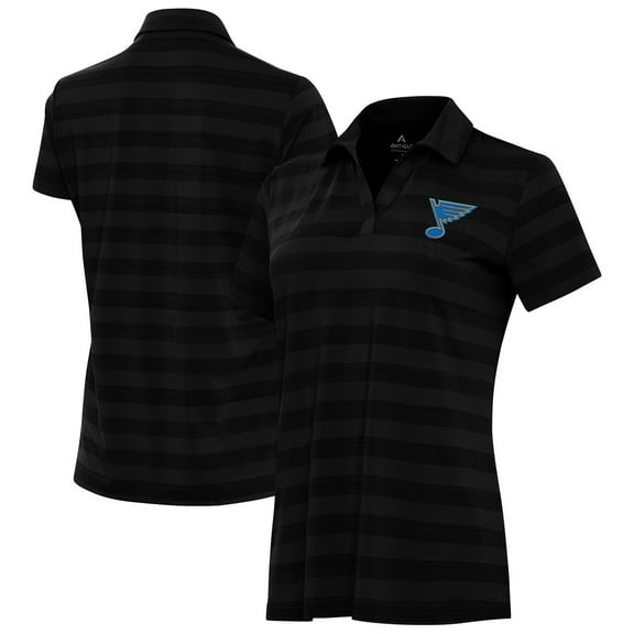 Women's Antigua Black St. Louis Blues Tunnel Polo