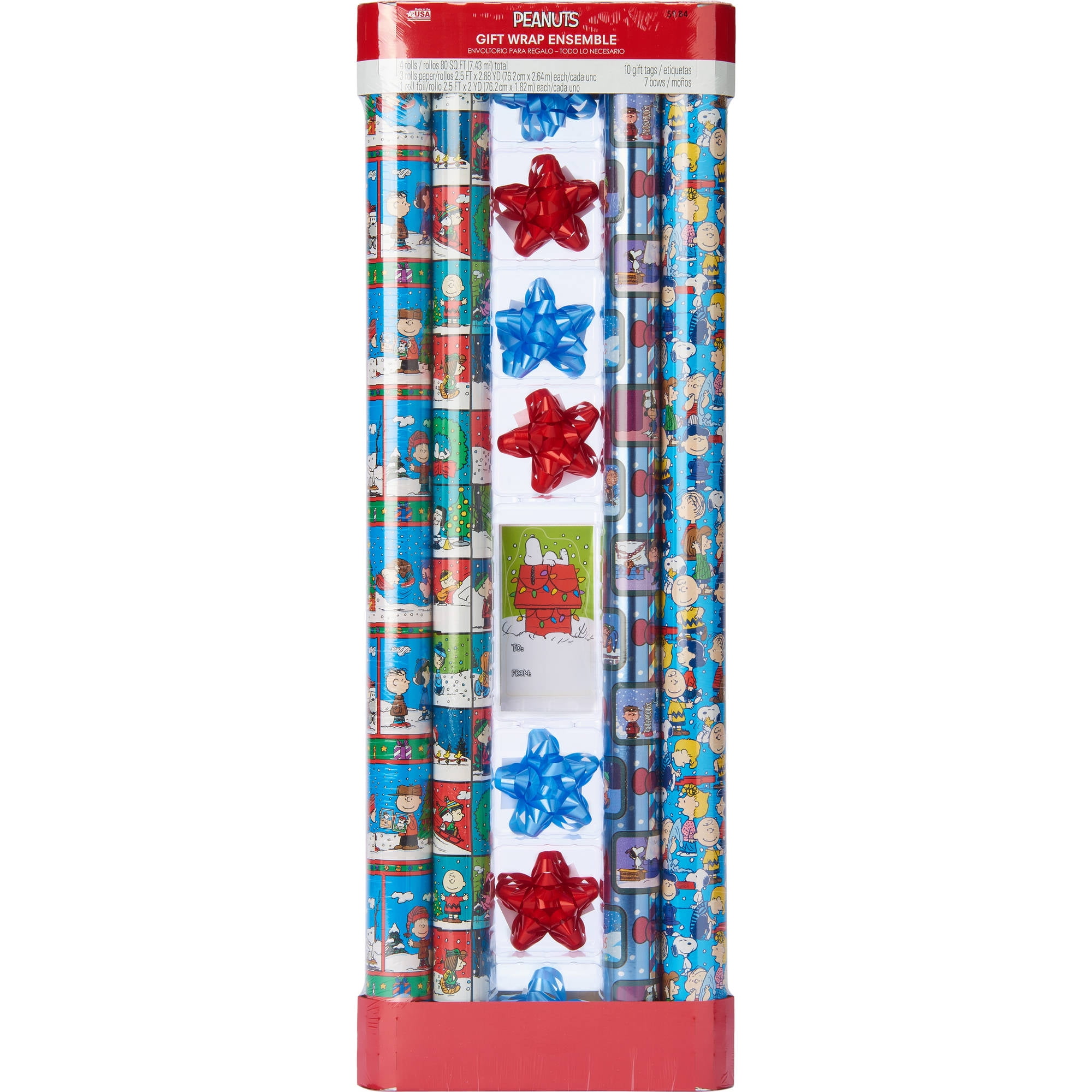 Christmas Gift Wrap Ensemble Kit Peanuts Walmart Com