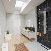 ALFI brand ABNP0836-BB 8 x 36 Brushed Black PVD Stainless Steel Vertical Triple Shelf Shower Niche