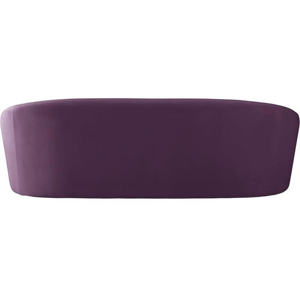 Bowery Hill Contemporary Curved Back Upholstered Purple Velvet Sofa