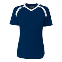 A4 Ace Short Sleeve Volleyball Jersey For Women in Navy/White | NW3019
