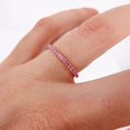 thumbnail image 2 of Pink Sapphire Wedding Band, 14k Gold plated sterling silver Band, Sapphire Full Eternity Band, Stacking Band, Matching Band, Anniversary Gift For Her, 2 of 5