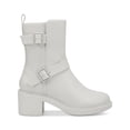thumbnail image 3 of ALFANI Womens White Buckle Accent Chantal Round Toe Block Heel Heeled Boots 7.5 M, 3 of 4