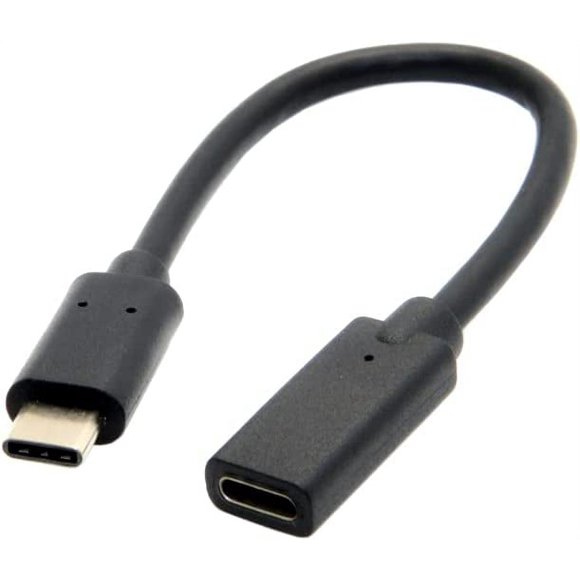 USB C Extension Cable, 0.6ft/20cm USB C Extender Type-C Cable, USB-C 3.1 Male to Female Extension Cable Short Type-C Cable Compatible with Nintendo Switch MacBook Air Surface XPS (180 Degree)