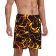 thumbnail image 2 of Naloa Orange Lightning Men's Short Pajama Pants, Pj Shorts, Lounge Comfort Shorts-Large, 2 of 6