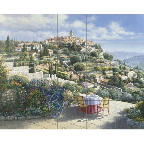 Tile Mural Kitchen Backsplash - St. Paul de Venice - by Sam Park/Soho Editions
