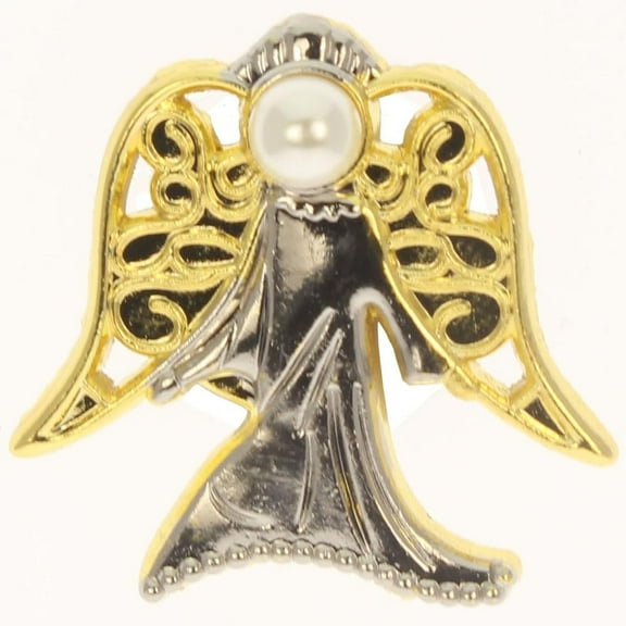 Sterling Gifts PEARL Angel Pin Gold and Silver, Carded