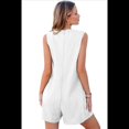 thumbnail image 1 of Mono de Verano para Mujer, Holgado, Sin Mangas, Plisado, con Lazo Frontal y Cuello en V, , Talla XL, 1 of 6
