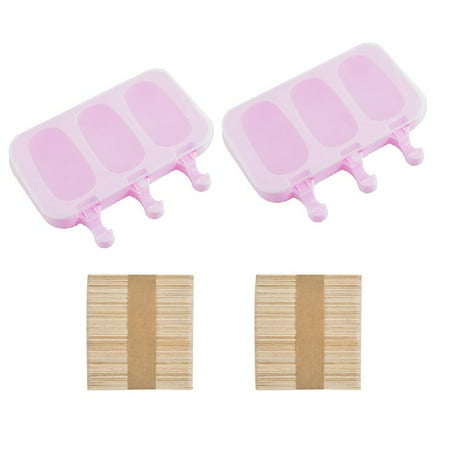 

ZOYONE DIY for Frozen Dessert Ice Moulds with Lid 2 PCS Ice Silicone Moulds Easy Cleaning Cream Mould with 100 Wooden Sticks