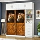 thumbnail image 5 of StyleI 77x200cm Etiqueta de puerta 3D Bodega Foto Mural Trompe l'oeil Calcomanías de pared PVC Papel tapiz impermeable para dormitorio Baño Cocina Decoración Pegatinas de puerta BRI Rojo Verde, 5 of 5