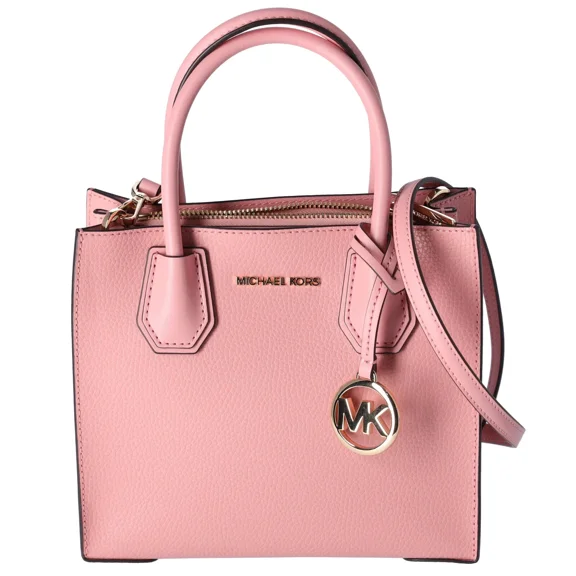 NWT Michael Kors Mercer Medium Pebbled Leather Crossbody Bag Primrose Pink
