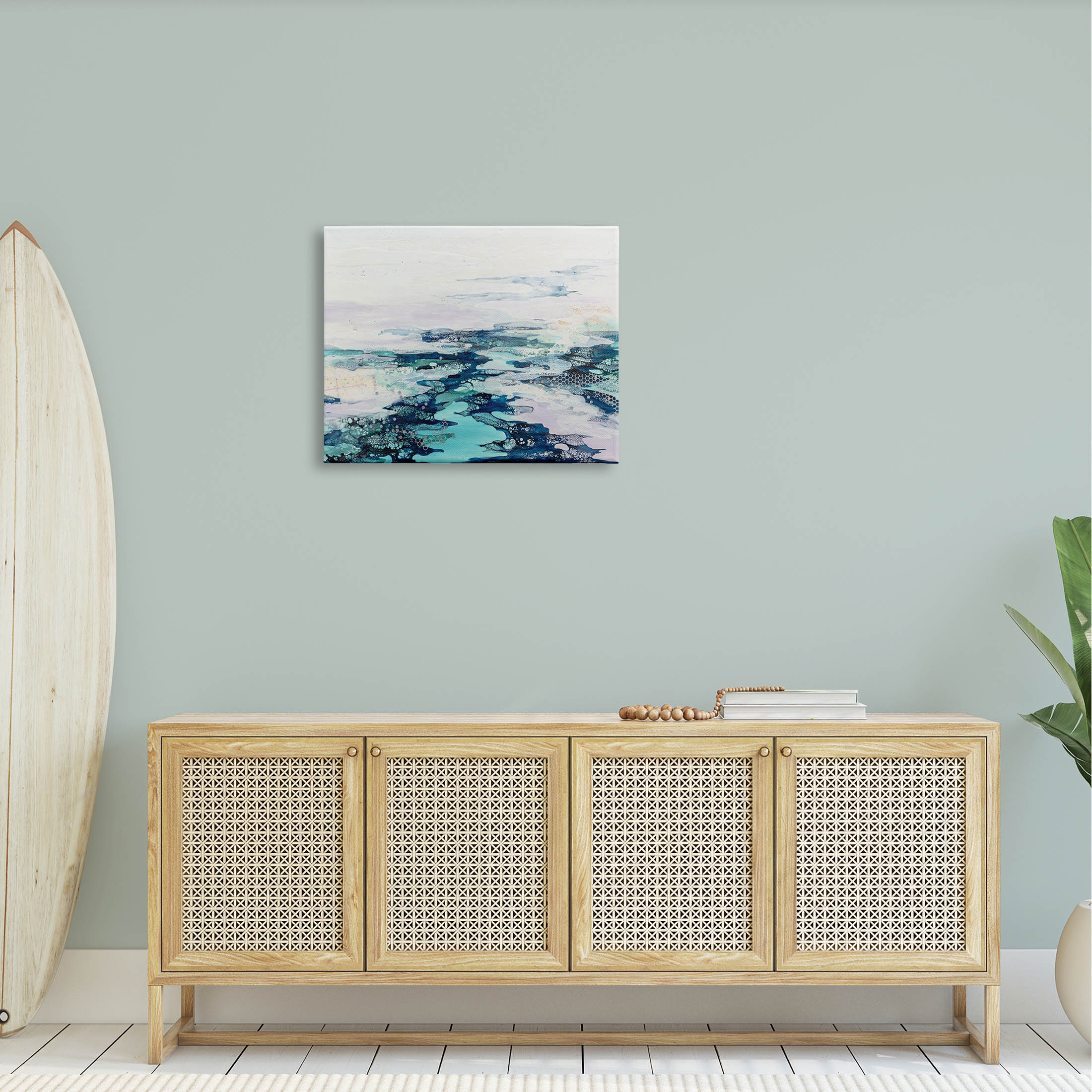 Abstract Water Ocean Composition Abstract Graphic Art Gallery Wrapped Canvas Print Wall Art