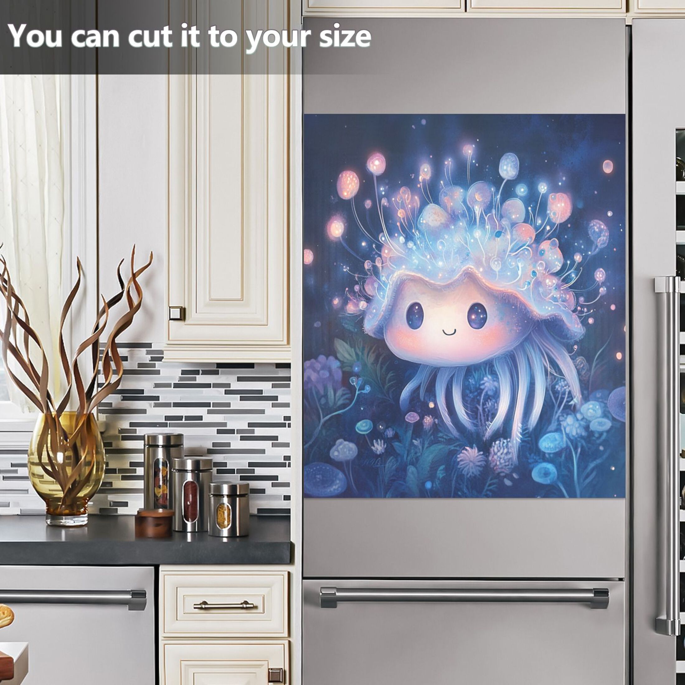 Dishwasher Magnetic Sticker 23x26 Inch Refrigerator Magnetic Sticker Washing Machine Magnetic Sticker Kitchen Panel Magnetic Sticker Home Decor Super Cute Jellyfish
