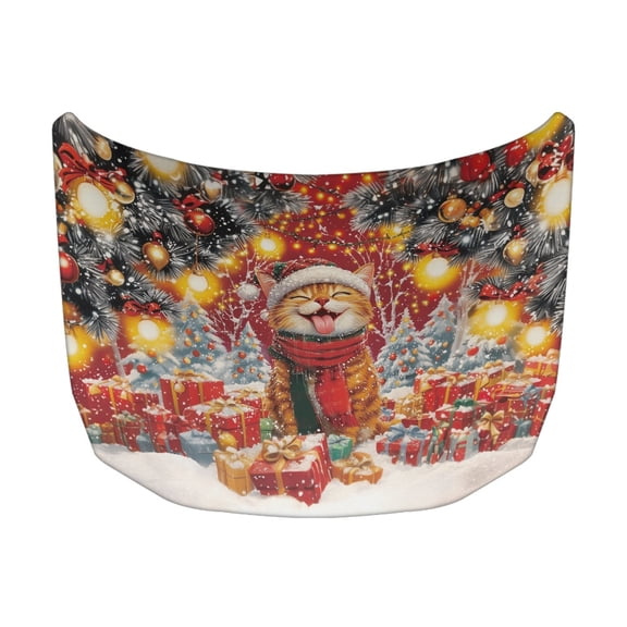 XYZCANDO Merry Christmas Car Hood Bonnet Cover for Trucks Pickup SUV, Elastic Stretch Fabric Automotive Accessories Car Hood Cover