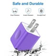 thumbnail image 2 of FiveBox 2.1A USB Wall Charger Block, 2 Pack Dual Port USB Charger Adapter Power Plug Fast Charging Station Box Base USB Charger Cube Compatible for iPhone, Samsung, Android, Purple, 2 of 7