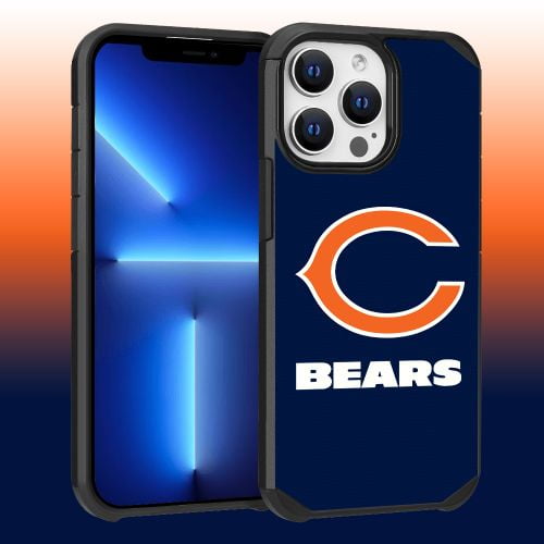 Apple iPhone 13 Pro Max (6.7) - NFL Licensed Chicago Bears Team Logo on Blue Textured Dual Layer Case