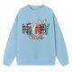 thumbnail image 2 of Sudadera sin capucha Gibobby Journey para mujer estampado navideño Color liso Aqua L, 2 of 3