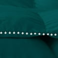 thumbnail image 4 of D.N.G. BEDDINGS Luxurious 1 Piece Pom Pom Box Design Comforter, 800 Thread Count, 100% Egyptian Cotton, White Vintage Pom-Pom Fringe (Twin/Twin XL Size Solid Teal Color), 4 of 4