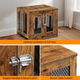 thumbnail image 4 of Demi Bonn 23" Dog Crate Furniture with Tray for Small Dogs, Indoor Puppy Kennel Pet House with Door, Modern Wood Dog Cage End Side Table, Brown, 4 of 8