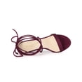 thumbnail image 4 of BLISSFUL STEP Women's Sandals Stiletto Heels Platform Heels Lace up Sandals Burgundy 10, 4 of 8