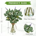 thumbnail image 2 of 14" Eucalyptus Leaves with Lavender Flower Artificial Plant Stems in Glass Vase with Faux Water Home Office Farmhouse Wedding Centerpiece Décor, 2 of 5