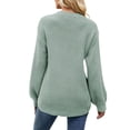 thumbnail image 3 of Bellella Pull Tricoté pour Femmes Couleur Unie Col Rond Pull de Travail Vert Menthe m, 3 of 3