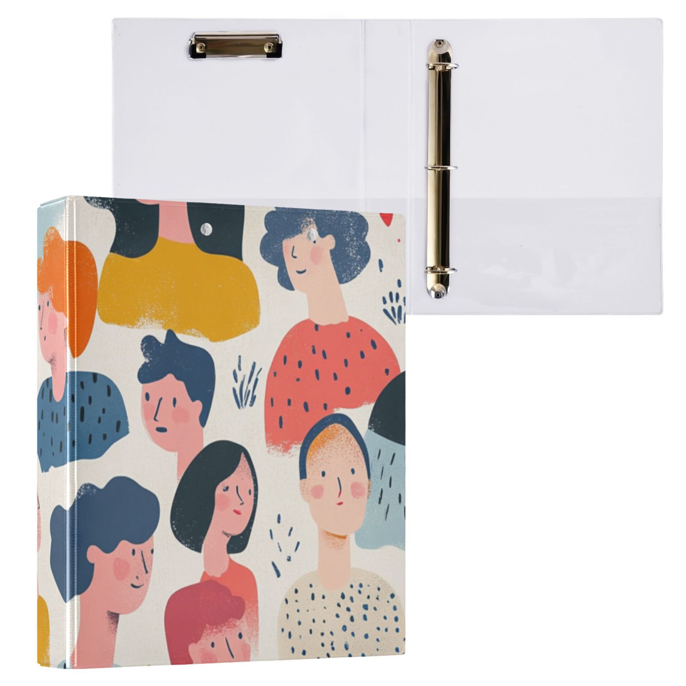 Different People 3 Ring Binders 1.5 inch Hardcover File Folders with Interior Pockets A4 Size Organizer for School Office Hospital Set of 2