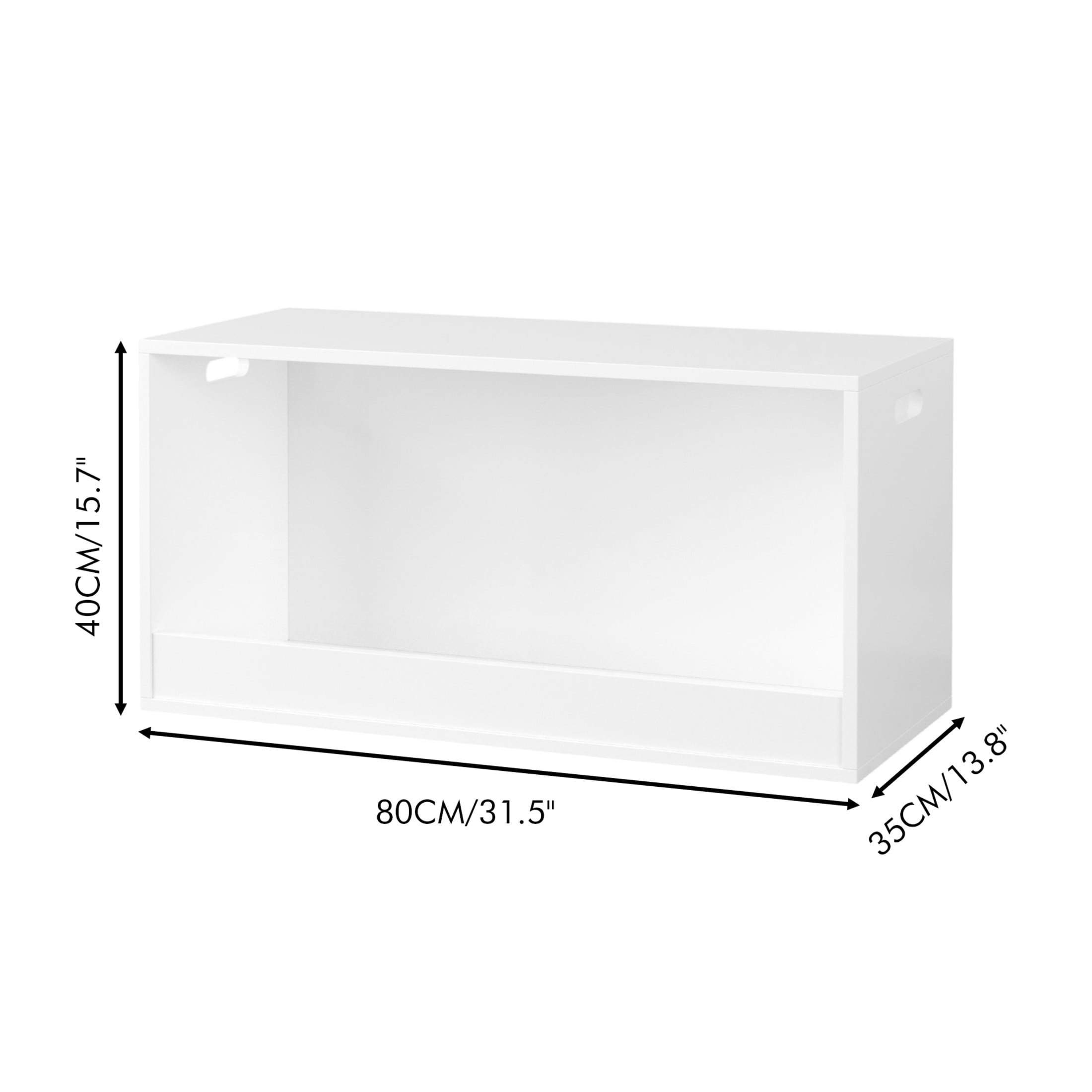 Noble House Open Wooden Toy Storage Box for Kids, Large Organizer Bin for Plush Toys, Books, Nursery or Playroom, White