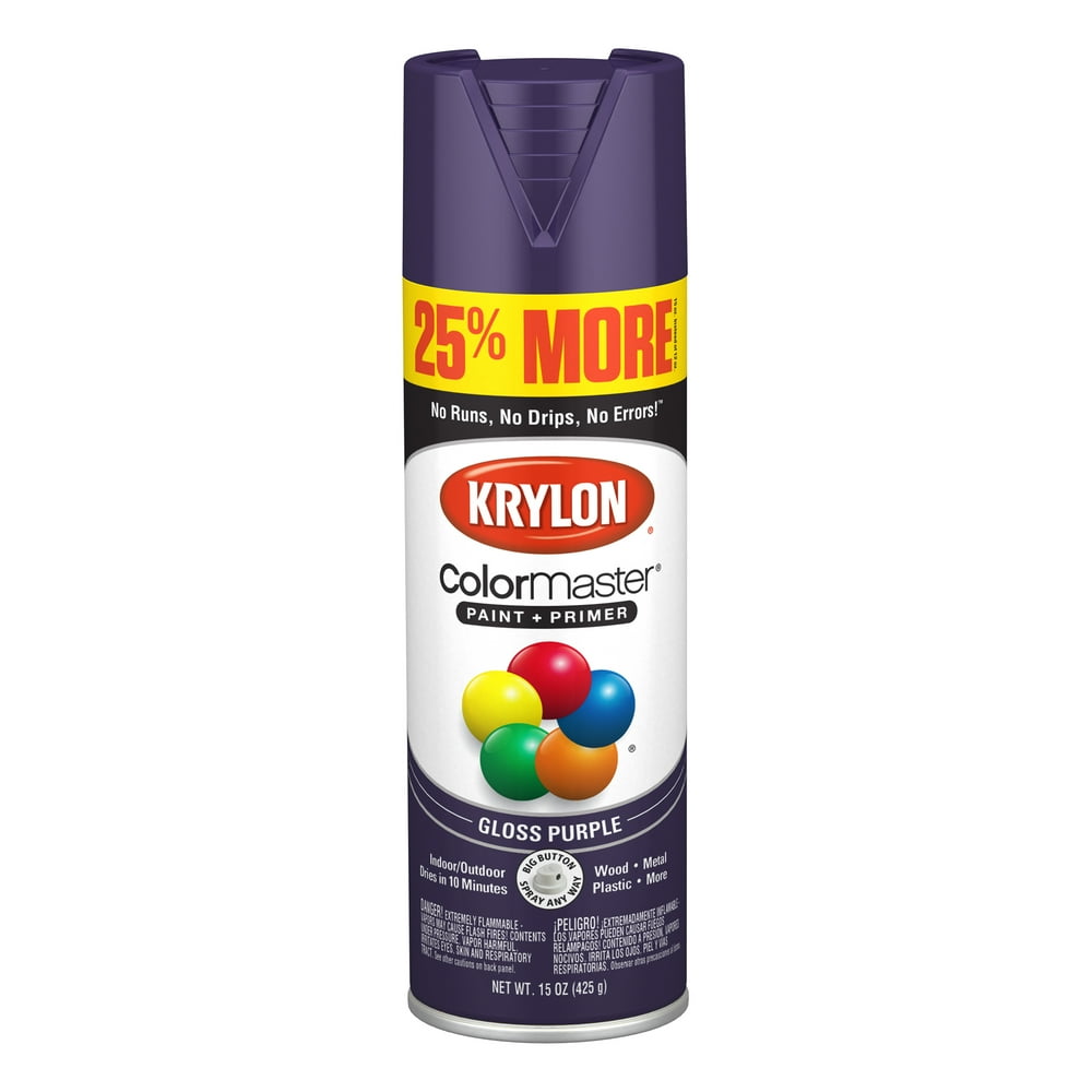 Krylon® ColorMaster Paint + Primer Gloss Purple, 15-Oz - Walmart.com