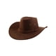 thumbnail image 1 of Sombrero de vaquero de estilo occidental con ala ancha y correa ajustable para el cuello unisex INSPIRE CHIC color café, 1 of 4