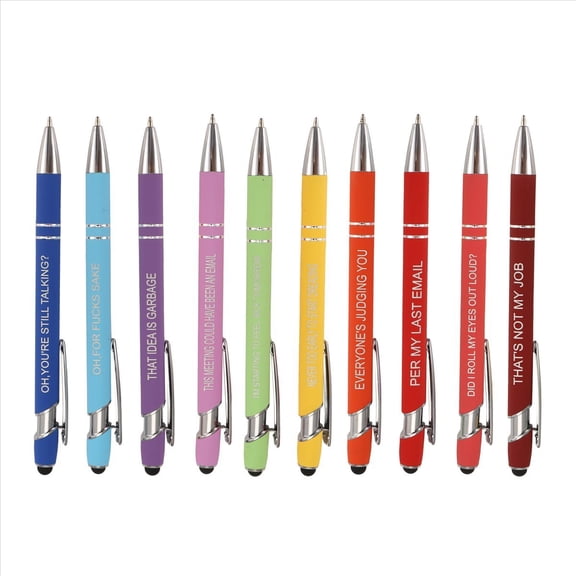 10Pcs Office Pens Funny Pens Demotivational Sarcastic Ballpoint Pens