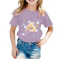 thumbnail image 2 of YUEHUA T-Shirt for Girls 14 16 Summer Girls' Children Crew Neck Short Sleeved Ocean Themed Print Casual Loose Fitting Short Sleeved T Shirt Top, Size 10-11 Years, 2 of 3