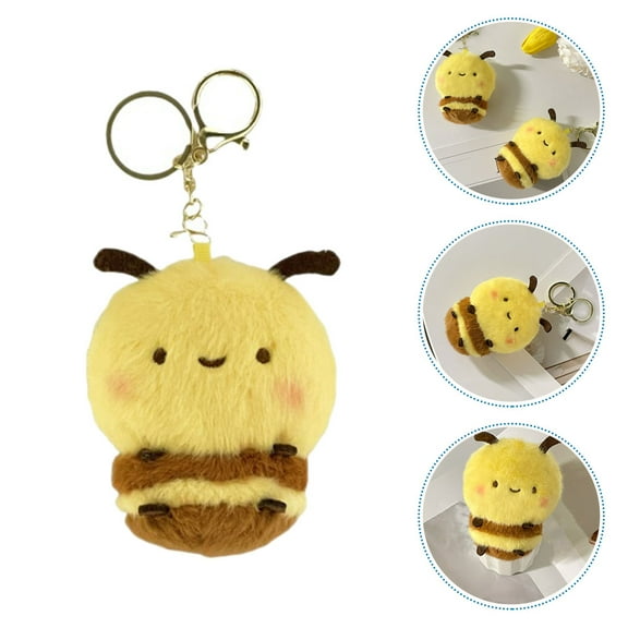 FRCOLOR Stuffed Bee Keychain Plush Animal Bee Keychain Realistic Stuffed Animal Toys Baby Shower Party Favor For Party Decoration Souvenirs