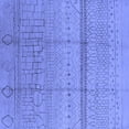 thumbnail image 1 of Ahgly Company Machine Washable Indoor Square Oriental Blue Industrial Area Rugs, 4' Square, 1 of 4
